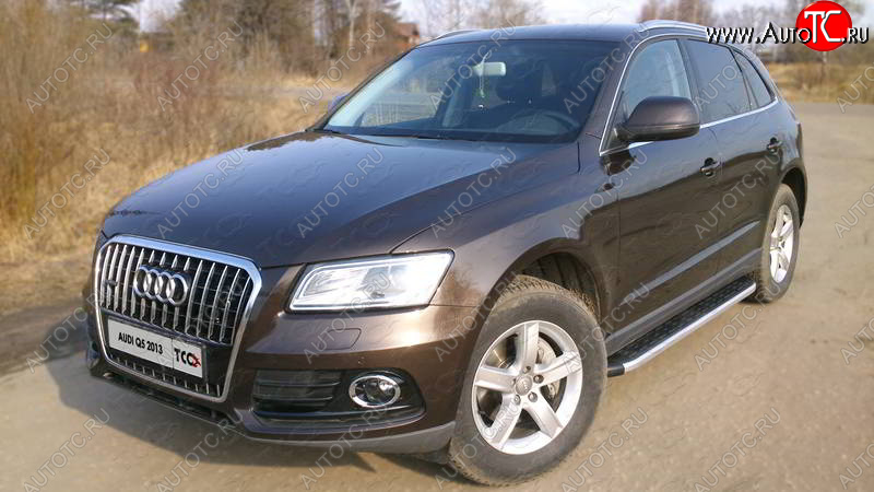 19 999 р. Алюминиевые порожки для ног с пластиковой накладкой TCC Tюнинг Audi Q5 8R рестайлинг (2012-2017) (серый)  с доставкой в г. Нижний Новгород