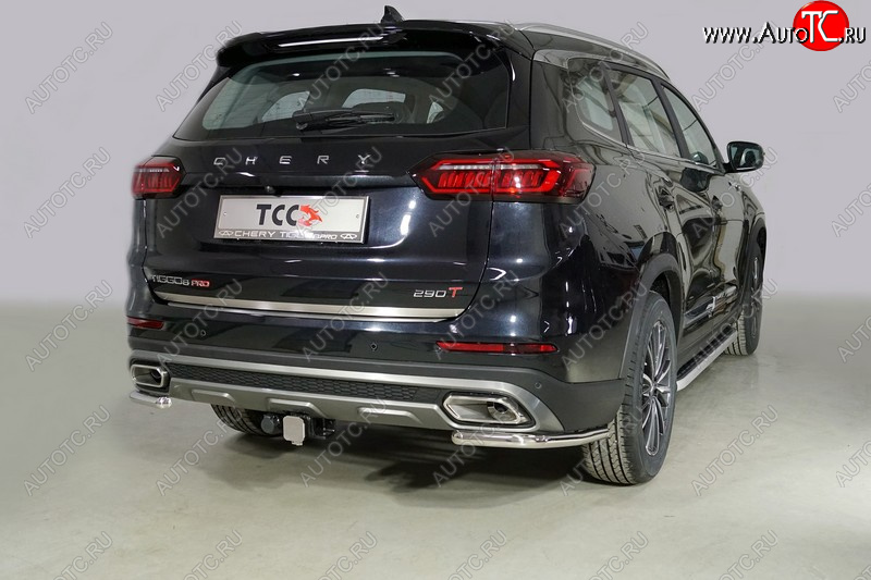 12 749 р. Защита заднего бампера (уголки, d42,4 мм) TCC  Chery Tiggo 8 PRO (2021-2024)  с доставкой в г. Нижний Новгород