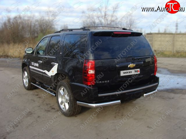 24 099 р. Защита задняя (уголки, нержавейка 75*42 мм) ТСС Тюнинг Chevrolet Tahoe GMT900 5 дв. (2006-2013)  с доставкой в г. Нижний Новгород