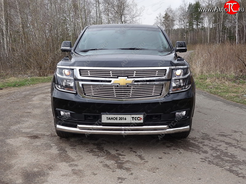 35 999 р. Защита передняя нижняя двойная 76,1*50,8 мм Тюнинг Chevrolet Tahoe GMT900 5 дв. (2006-2013) (нержавейка)  с доставкой в г. Нижний Новгород