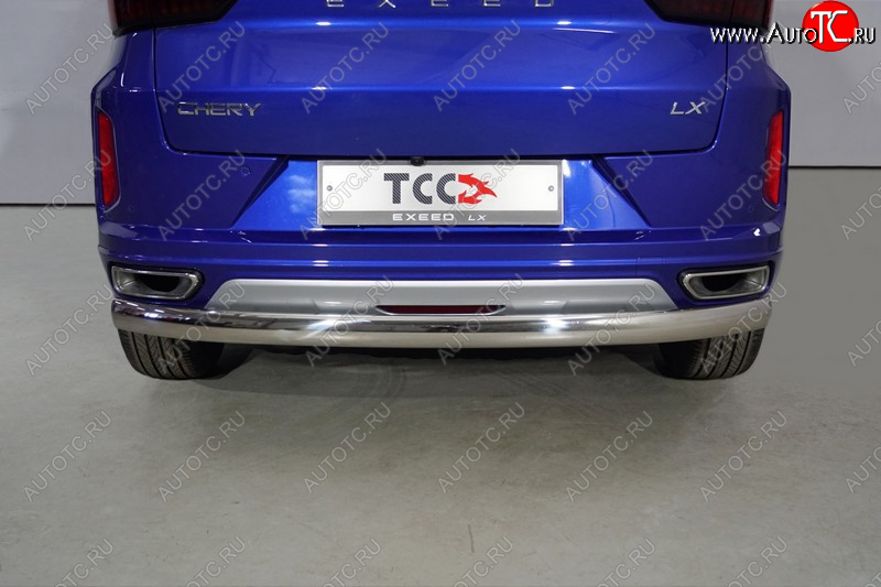 14 999 р. Защита заднего бампера (1.5L Turbo 2WD, овальная, d75х42 мм) TCC EXEED LX 1-ый рестайлинг (2021-2024)  с доставкой в г. Нижний Новгород