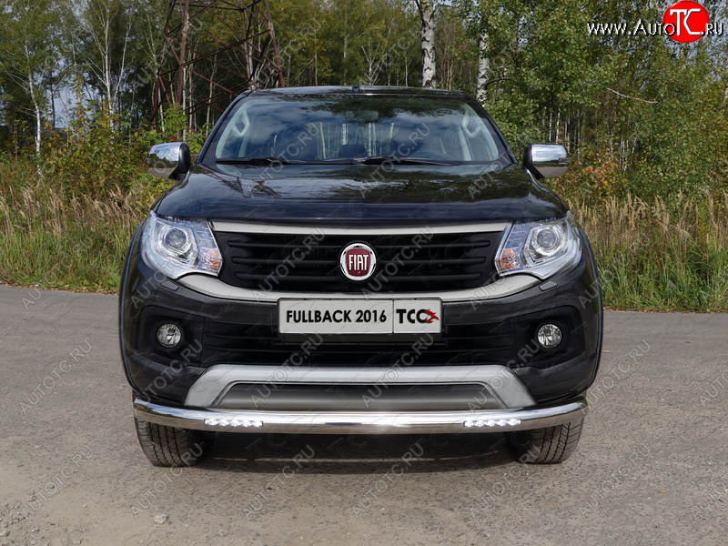 38 999 р. Защита переднего бампера нижняя с ДХО 76,1 мм ТСС Тюнинг Fiat Fullback (2016-2018) (нержавейка)  с доставкой в г. Нижний Новгород