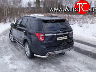 23 999 р. Защита задняя (уголки, нержавейка 76,1 мм) ТСС Тюнинг Ford Explorer U502 1-ый рестайлинг, 5 дв. (2015-2018)  с доставкой в г. Нижний Новгород