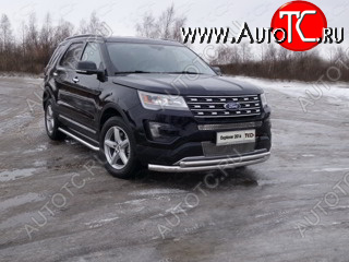 27 999 р. Защита передняя нижняя двойная 76,1*50,8 мм Тюнинг Ford Explorer U502 1-ый рестайлинг, 5 дв. (2015-2018) (нержавейка)  с доставкой в г. Нижний Новгород