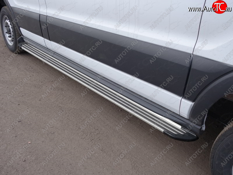 14 849 р. Порог левый алюминиевый Slim Line Silver, ТСС Тюнинг  Ford Transit Connect (2013-2018) (Slim Line Silver)  с доставкой в г. Нижний Новгород