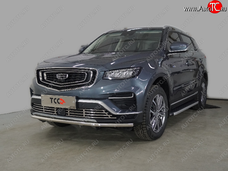 17 699 р. Защита переднего бампера нижняя 42,4 мм ТСС Тюнинг  Geely Atlas Pro  NL3 (2019-2024) (нержавейка)  с доставкой в г. Нижний Новгород