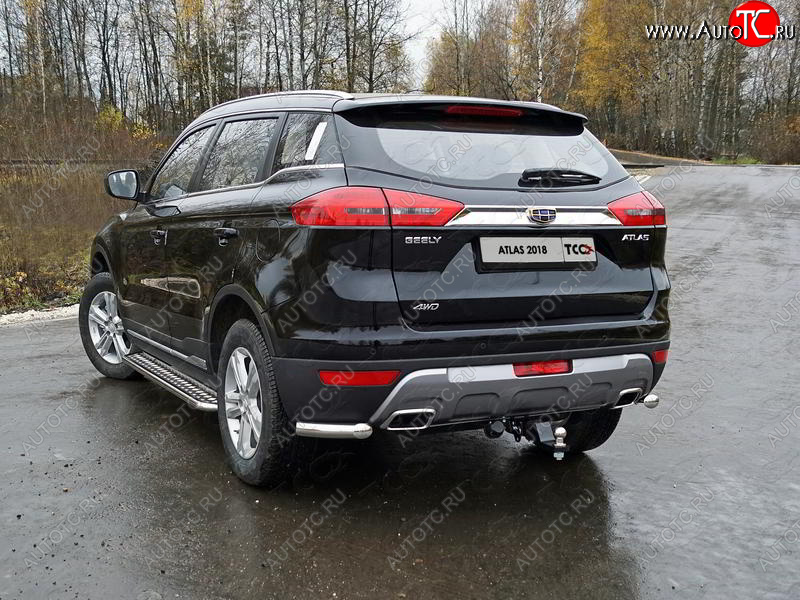 9 349 р. Защита заднего бампера (уголки, d60,3 мм) TCC  Geely Atlas  NL3 (2016-2022)  с доставкой в г. Нижний Новгород