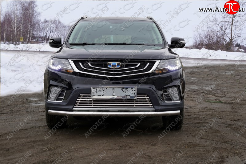 9 349 р. Нижняя декоративная вставка в бампер ТСС Тюнинг  Geely Emgrand X7 (2019-2021) 2-ой рестайлинг (d 12 мм)  с доставкой в г. Нижний Новгород