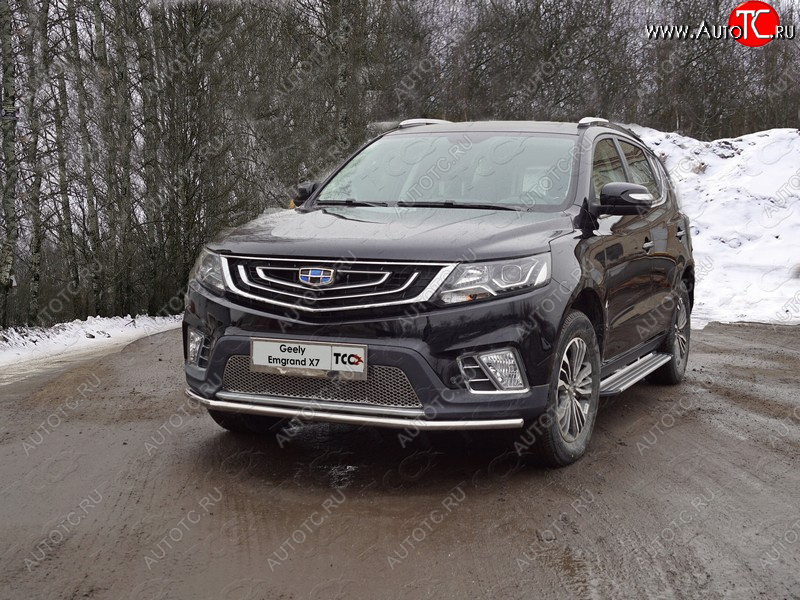 16 999 р. Защита переднего бампера нижняя 42,4 мм ТСС Тюнинг  Geely Emgrand X7 (2019-2021) 2-ой рестайлинг  с доставкой в г. Нижний Новгород