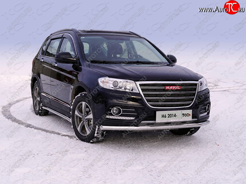 22 649 р. Защита переднего бампера нижняя d60,3 мм ТСС Тюнинг  Haval H6 (2013-2020) (нержавейка)  с доставкой в г. Нижний Новгород