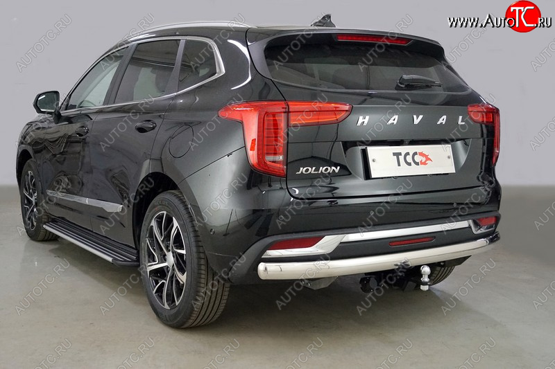 20 999 р. Защита заднего бампера (1.5 2WD, овальная, d75х42 мм) TCC Haval Jolion дорестайлинг (2020-2024)  с доставкой в г. Нижний Новгород