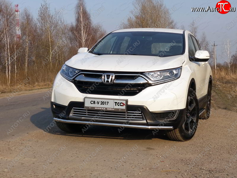 16 899 р. Защита переднего бампера нижняя d42,4 мм ТСС Тюнинг  Honda CR-V  RW,RT (2016-2020) дорестайлинг (нержавейка)  с доставкой в г. Нижний Новгород