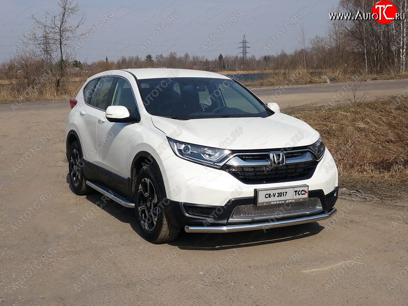 19 999 р. Защита переднего бампера нижняя d60,3 мм ТСС Тюнинг  Honda CR-V  RW,RT (2016-2020) дорестайлинг (нержавейка)  с доставкой в г. Нижний Новгород