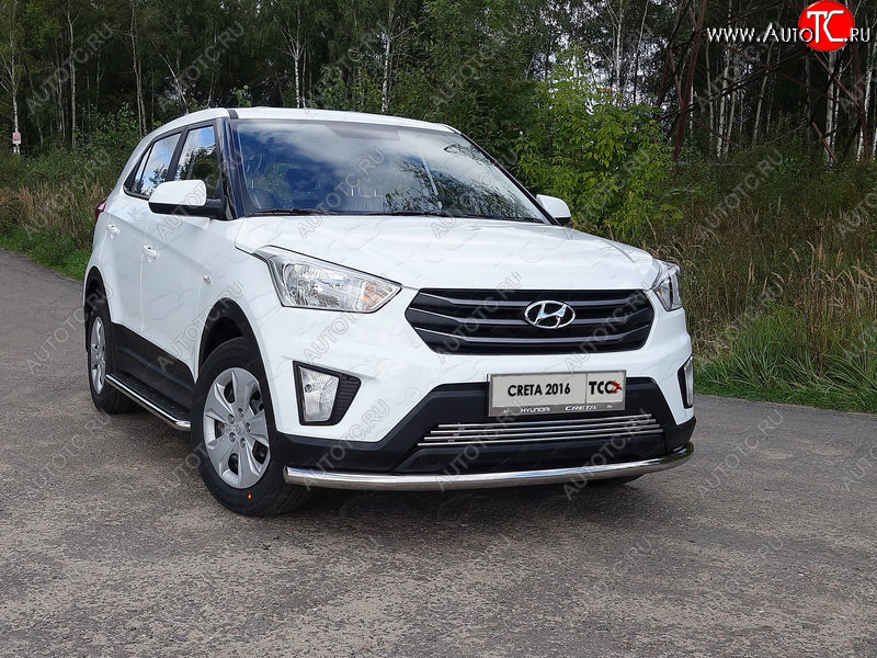 18 699 р. Защита переднего бампера нижняя d60,3 мм ТСС Тюнинг  Hyundai Creta  GS (2015-2019) дорестайлинг (нержавейка)  с доставкой в г. Нижний Новгород