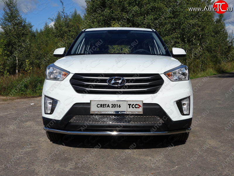 16 899 р. Защита переднего бампера нижняя d42,4 мм ТСС Тюнинг  Hyundai Creta  GS (2015-2019) дорестайлинг (нержавейка)  с доставкой в г. Нижний Новгород