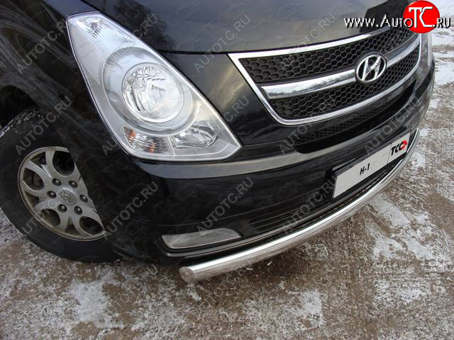 21 899 р. Защита переднего бампера нижняя 75*42 мм ТСС Тюнинг  Hyundai Starex/Grand Starex/H1  TQ (2014-2018) рестайлинг (нержавейка)  с доставкой в г. Нижний Новгород