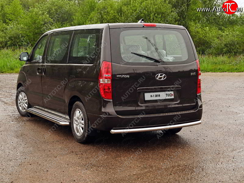 20 999 р. Защита задняя (центральная нержавейка 60,3 мм), ТСС Тюнинг Hyundai Starex/Grand Starex/H1 TQ 2-ой рестайлинг (2017-2022) (центральная)  с доставкой в г. Нижний Новгород