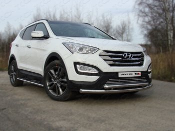 Защита переднего бампера нижняя d60,3*50,8 мм ТСС Тюнинг Hyundai Santa Fe DM рестайлинг (2015-2019)  (нержавейка)