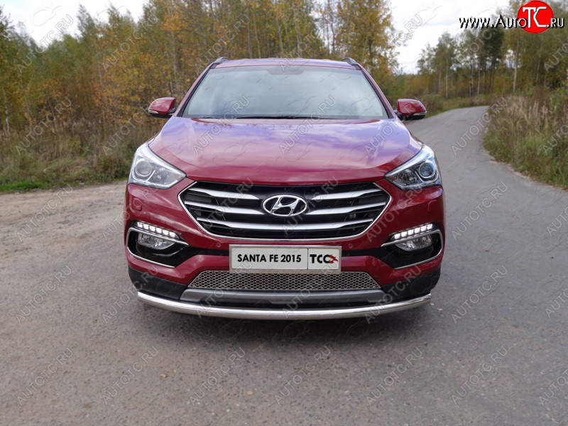 16 549 р. Защита переднего бампера нижняя d60,3 мм ТСС Тюнинг Hyundai Santa Fe DM рестайлинг (2015-2019) (нержавейка)  с доставкой в г. Нижний Новгород