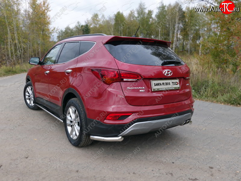 17 649 р. Защита заднего бампера (Premium, уголки, d60,3 мм) TCC  Hyundai Santa Fe  DM (2015-2019) рестайлинг  с доставкой в г. Нижний Новгород