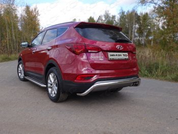 23 549 р. Защита задняя (нержавейка 60,3 мм) ТСС Тюнинг  Hyundai Santa Fe  DM (2015-2019) рестайлинг  с доставкой в г. Нижний Новгород. Увеличить фотографию 1