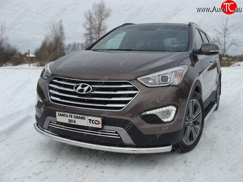 15 549 р. Защита переднего бампера нижняя d60,3 мм ТСС Тюнинг  Hyundai Grand Santa Fe  1 DM (2013-2016) дорестайлинг (нержавейка)  с доставкой в г. Нижний Новгород