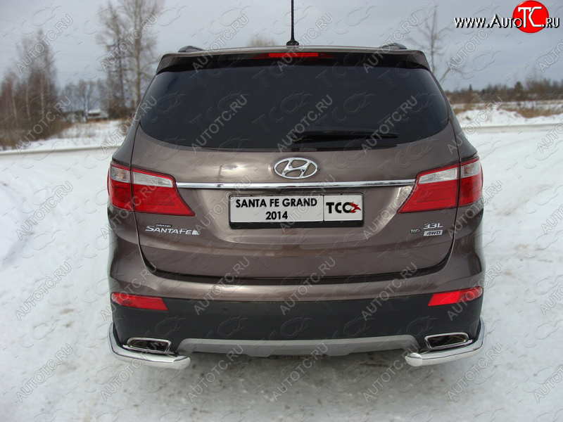 18 699 р. Защита заднего бампера (уголки, d60,3 мм) TCC  Hyundai Grand Santa Fe  1 DM (2013-2016) дорестайлинг  с доставкой в г. Нижний Новгород