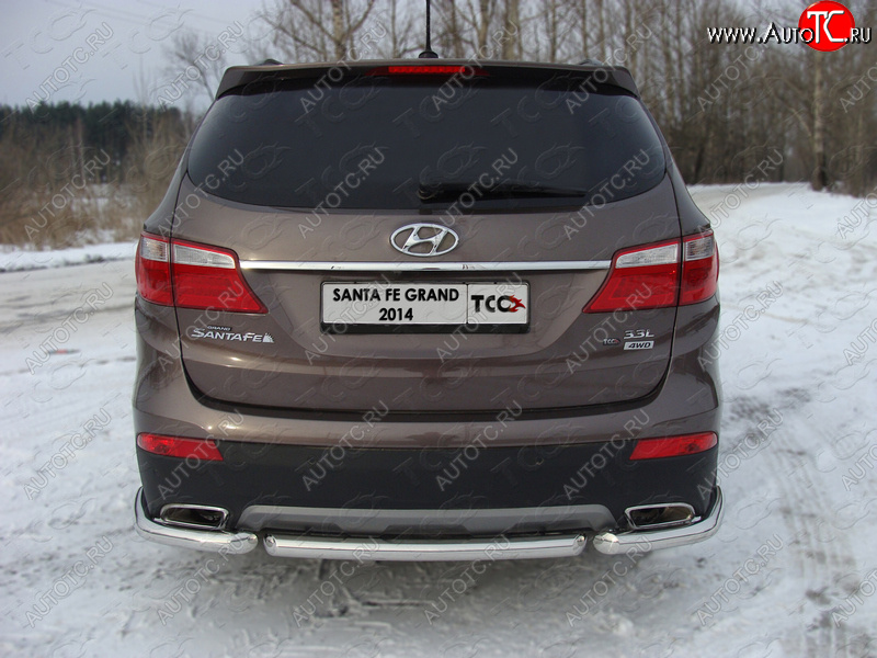 11 999 р. Защита задняя (нержавейка 60,3 мм) ТСС Тюнинг Hyundai Santa Fe DM дорестайлинг (2012-2016)  с доставкой в г. Нижний Новгород