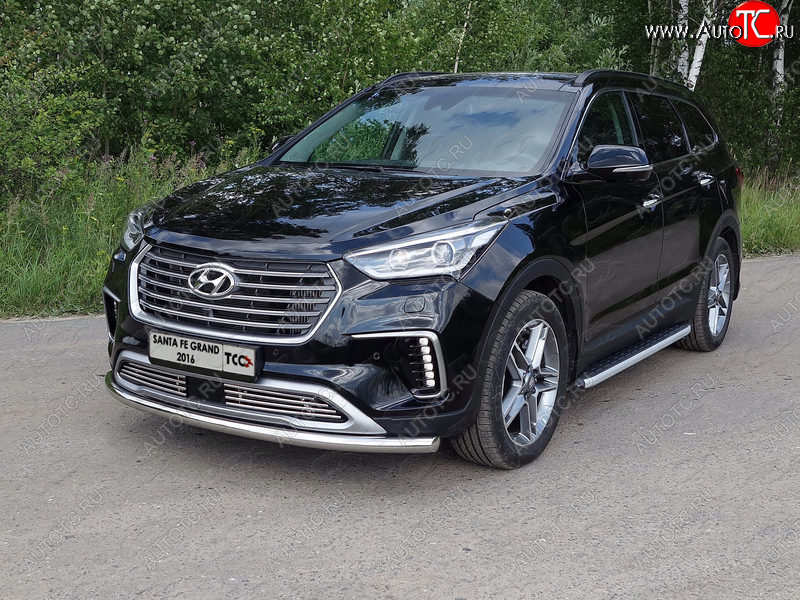 15 549 р. Защита переднего бампера нижняя d60,3 мм ТСС Тюнинг  Hyundai Grand Santa Fe  1 DM (2016-2018) рестайлинг (нержавейка)  с доставкой в г. Нижний Новгород