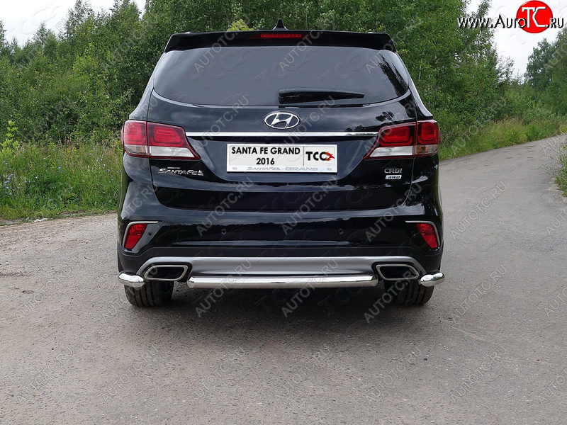 12 299 р. Защита задняя (центральная 60,3 мм) ТСС Тюнинг  Hyundai Santa Fe  DM (2015-2019) рестайлинг (центральная)  с доставкой в г. Нижний Новгород