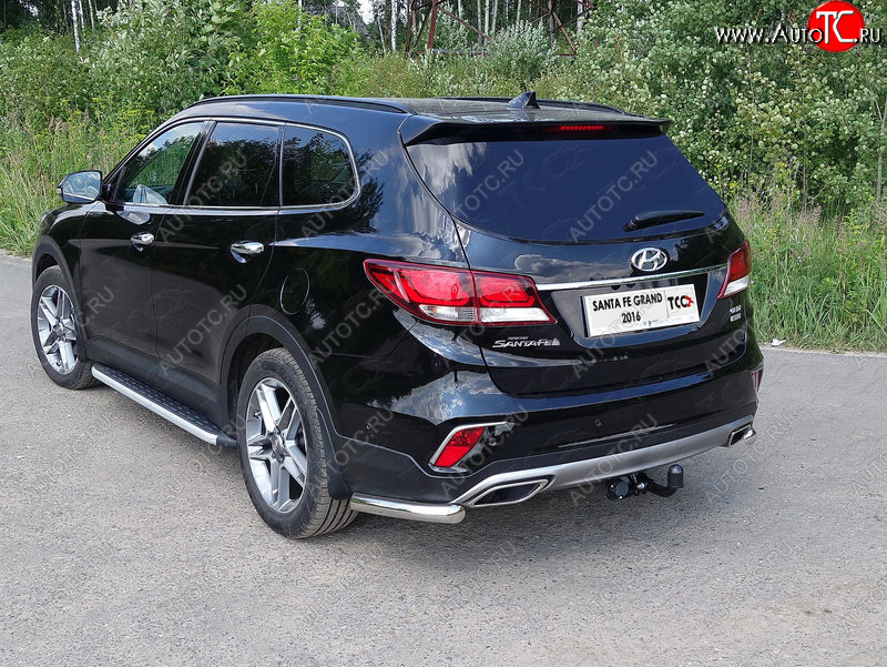 18 699 р. Защита заднего бампера (уголки, d60,3 мм) TCC  Hyundai Santa Fe  DM (2015-2019) рестайлинг  с доставкой в г. Нижний Новгород