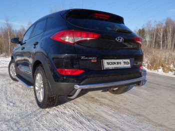 Защита задняя (нержавейка 60,3*42,4 мм) ТСС Тюнинг Hyundai (Хюндаи) Tucson (Туссон)  TL (2015-2018) TL дорестайлинг