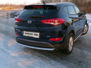 Защита задняя (нержавейка 60,3 мм) ТСС Тюнинг Hyundai (Хюндаи) Tucson (Туссон)  TL (2015-2018) TL дорестайлинг