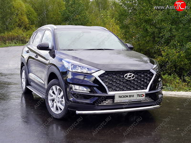 18 699 р. Защита переднего бампера нижняя d60,3 мм ТСС Тюнинг  Hyundai Tucson  TL (2018-2021) рестайлинг (нержавейка)  с доставкой в г. Нижний Новгород