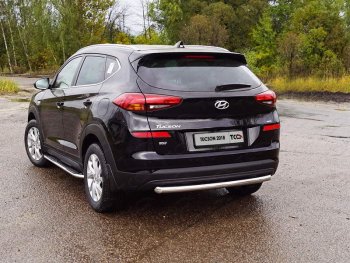 Защита задняя (нержавейка 60,3 мм) ТСС Тюнинг Hyundai (Хюндаи) Tucson (Туссон)  TL (2018-2021) TL рестайлинг