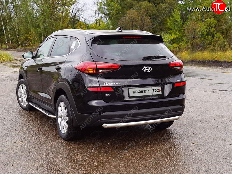 16 899 р. Защита задняя (нержавейка 60,3 мм) ТСС Тюнинг  Hyundai Tucson  TL (2018-2021) рестайлинг  с доставкой в г. Нижний Новгород