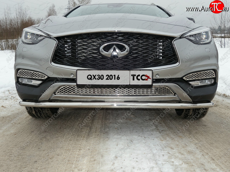 16 549 р. Защита переднего бампера кенгурин 42,4 мм ТСС Тюнинг  INFINITI QX30  H15E (2016-2020) (нержавейка)  с доставкой в г. Нижний Новгород