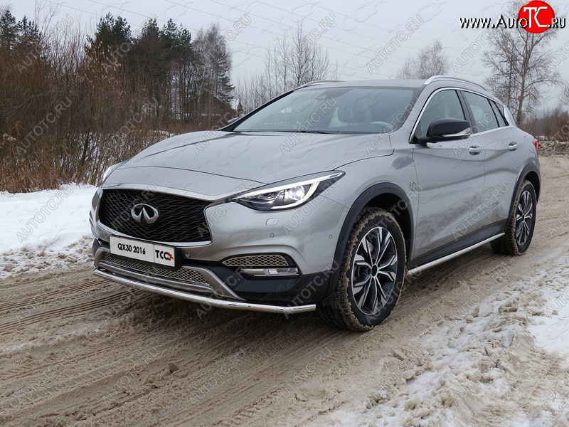 20 749 р. Защита порогов труба d42,4 мм ТСС Тюнинг INFINITI QX30 H15E (2016-2020) (серые)  с доставкой в г. Нижний Новгород