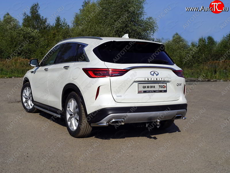 10 499 р. Защита заднего бампера (уголки, d42,4 мм) TCC INFINITI Qx50 J55 (2017-2022)  с доставкой в г. Нижний Новгород