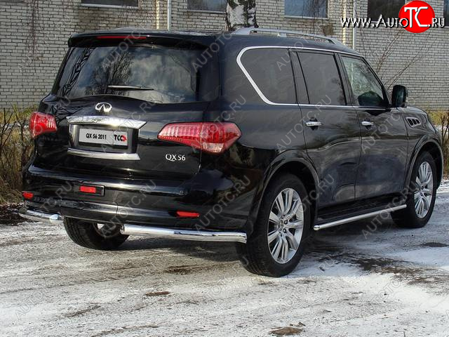 30 999 р. Защита задняя (уголки, нержавейка 76,1 мм) ТСС Тюнинг  INFINITI QX56  Z62 (2010-2013)  с доставкой в г. Нижний Новгород