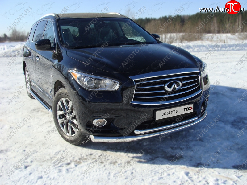 27 999 р. Защита переднего бампера нижняя d76,1*50,8 мм ТСС Тюнинг  INFINITI QX60  L50 (2013-2016) дорестайлинг (нержавейка)  с доставкой в г. Нижний Новгород