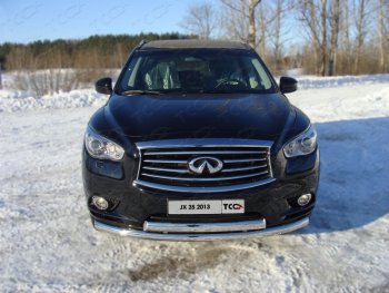 Защита переднего бампера нижняя d76,1*75 мм ТСС Тюнинг INFINITI QX60 L50 дорестайлинг (2013-2016)  (нержавейка)