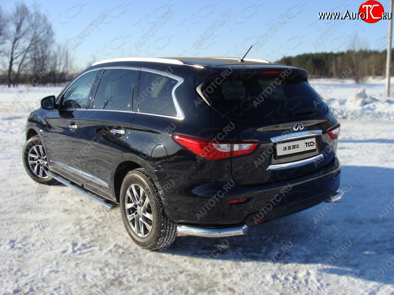 24 949 р. Защита задняя (уголки, нержавейка 76,1 мм) ТСС Тюнинг  INFINITI QX60  L50 (2013-2016) дорестайлинг  с доставкой в г. Нижний Новгород