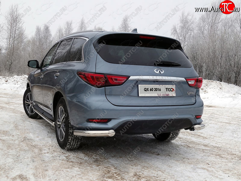 24 949 р. Защита задняя (уголки, нержавейка 76,1 мм) ТСС Тюнинг  INFINITI QX60  L50 (2016-2021) рестайлинг  с доставкой в г. Нижний Новгород