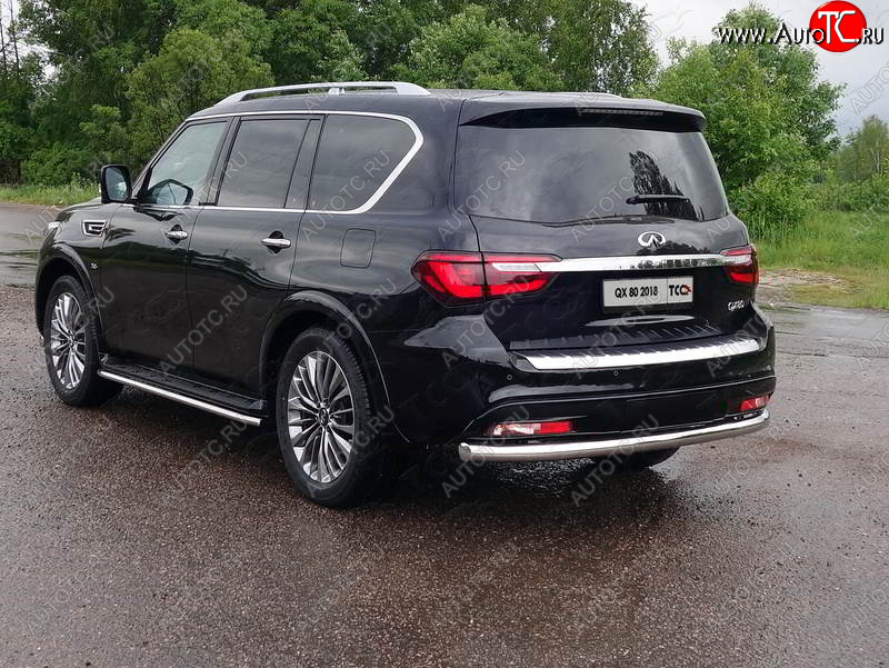 24 949 р. Защита задняя (нержавейка 76,1 мм) ТСС Тюнинг  INFINITI QX80  Z62 (2018-2024) 2-ой рестайлинг  с доставкой в г. Нижний Новгород