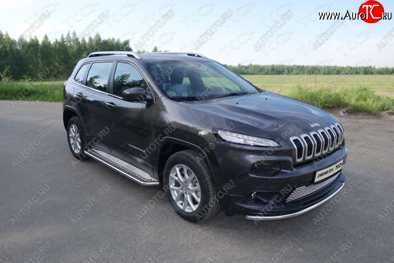 18 699 р. Защита переднего бампера нижняя d60,3 мм ТСС Тюнинг  Jeep Cherokee  KL (2014-2017) дорестайлинг (нержавейка)  с доставкой в г. Нижний Новгород