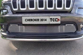 Декоративная вставка решетки радиатора ТСС Тюнинг Jeep Cherokee KL дорестайлинг (2014-2017) ()