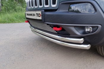 Декоративная вставка решетки радиатора (Trailhawk) ТСС Тюнинг Jeep Cherokee KL дорестайлинг (2014-2017) ()