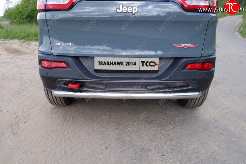 16 899 р. Защита задняя (Trailhawk, нержавейка 60,3 мм) ТСС Тюнинг  Jeep Cherokee  KL (2014-2017) дорестайлинг  с доставкой в г. Нижний Новгород