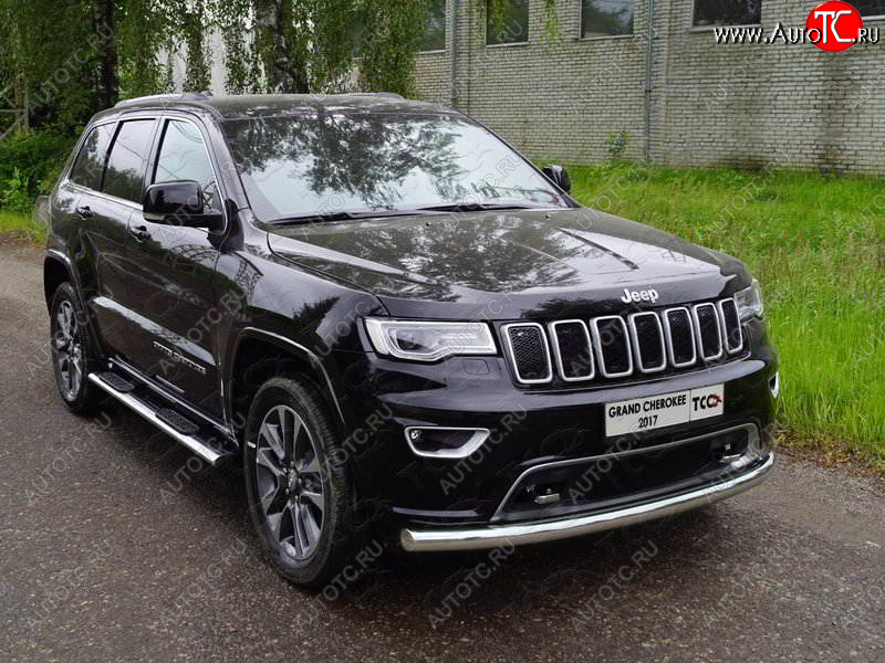 22 999 р. Защита переднего бампера нижняя d76,1 мм ТСС Тюнинг  Jeep Grand Cherokee  WK2 (2017-2022) 2-ой рестайлинг (нержавейка)  с доставкой в г. Нижний Новгород